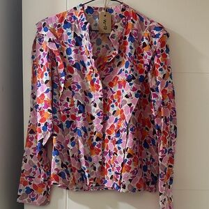 Yas Colorful Floral Long Sleeve Blouse